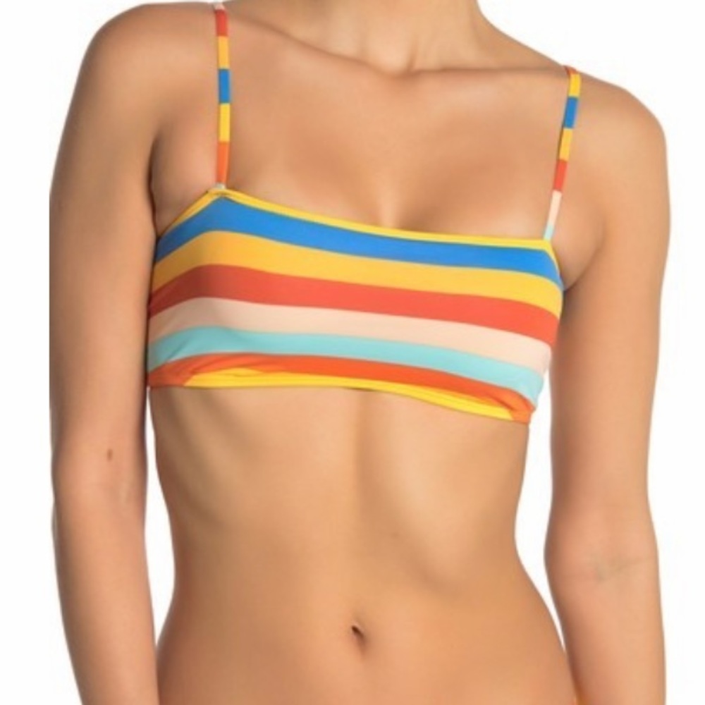The Bikini Lab Multi Color Striped Bikini Top